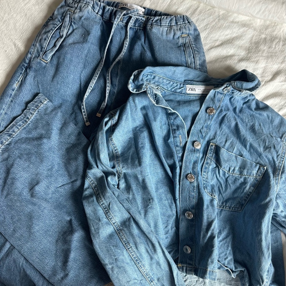 Zara Blue Straight Leg Jeans